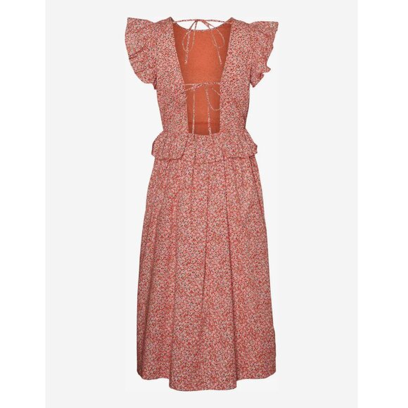 Vero Moda Urba Ruffle Cap Sleeve Midi Dress | Size Extra Large | Like New - Picture 3 of 5